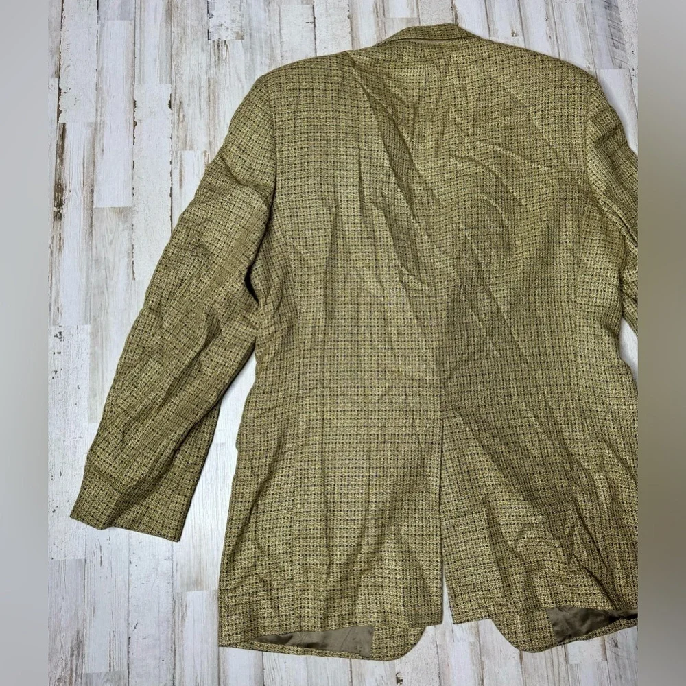 Vintage Nordstrom Men's Silk Wool Light Brown Tweed Blazer 43L